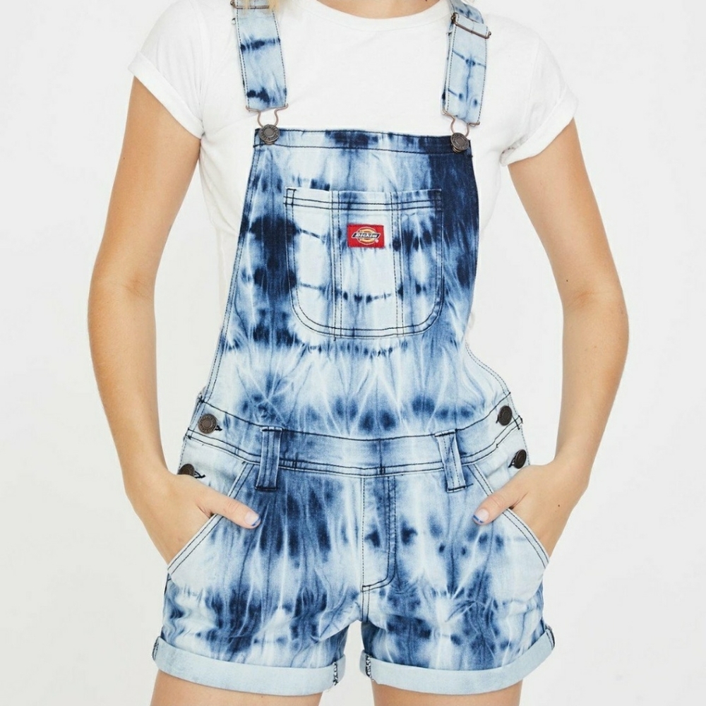 Dickies Tie Dye Overall Shorts NWT